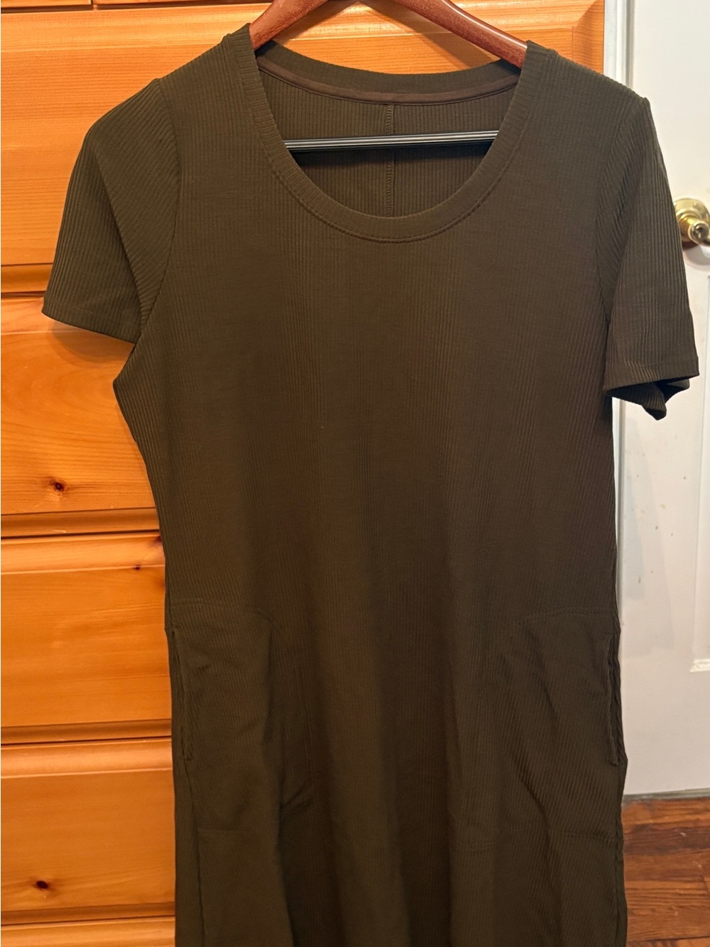 Woolx Harlowe Dress - Olive/ Brown
